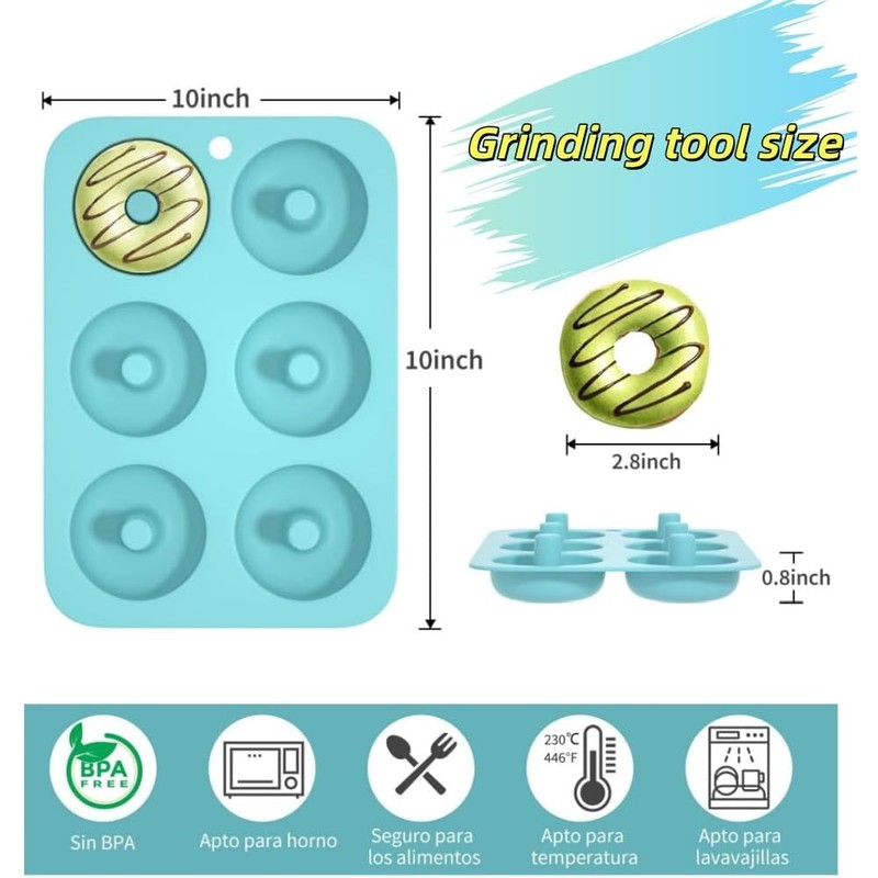 Moldes Para Donas y Rosquillas de Silicona Antiadherente - Paquete