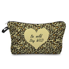 Livel lhood Leopard Wild Cheetah Makeup Bag Cute Small Makeup Organizer Bag Travel Toiletry Zipper Pouch Gift Leopard Stay Wild Cosmetic Bag for Women Girls