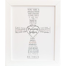 The Grandparent Gift Precious Godson Frame Baptism or Christening Gift from Godparent, White