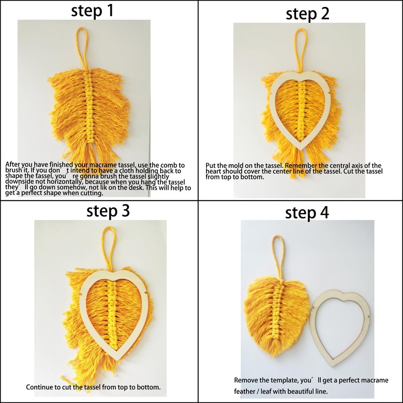 Macrame Cutting Molds and Comb Set for Making Macrame Feather