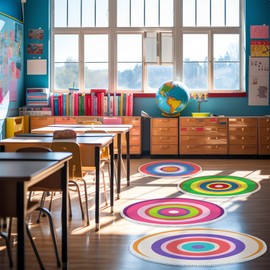 Tinideya 12 Pcs Kids Carpet Circle Seats for Class 16 Inch Round Classroom Rug Back to School Floor Cushions Soft Educational Mat Non Slip First Day of School Learning Playing Areas(Vivid)