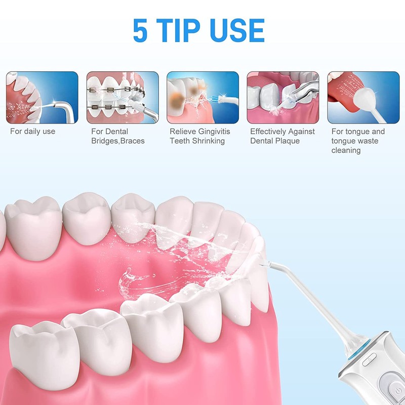 TUREWELL Wireless Oral Irrigator, Water Flosser with 3 Modes and