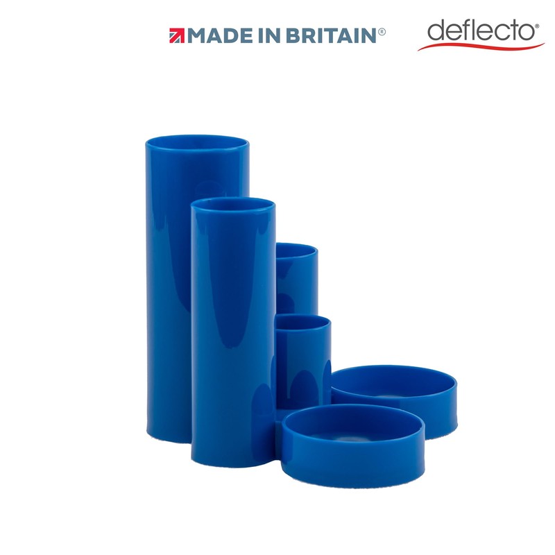 Deflecto Tube Style Pen Tidy Blue - Pencil Pots For