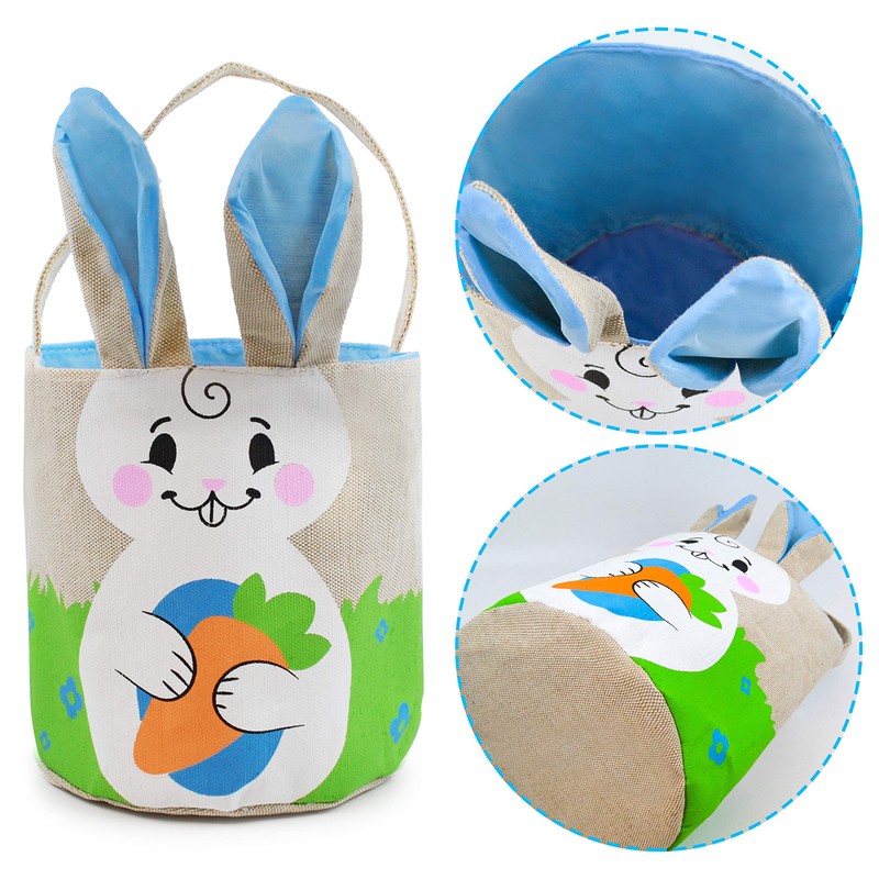 JOYIN 2 Pcs Easter Bags Easter Bunny Basket Set for