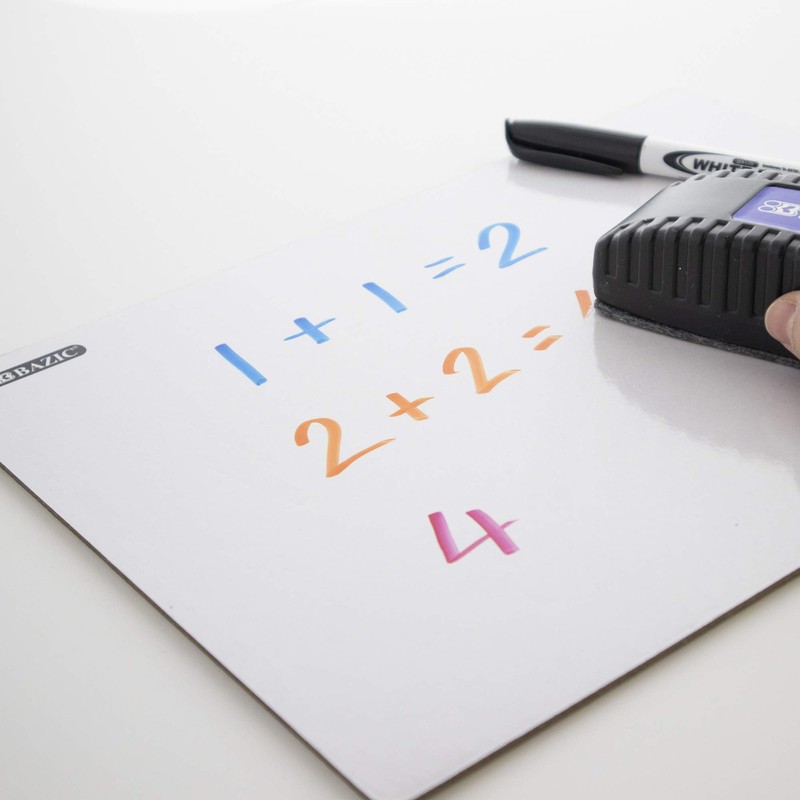 BAZIC Dry Erase Lap Board 9"x12" & Marker, Double Sided
