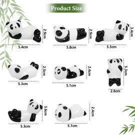 SINGOMON 8PCS Cute Panda Chopstick Holder Panda Chopsticks Holder Ceramic Chopsticks Holders Chopstick Rests Chinese Panda Spoon Holder Cat Spoon Rest