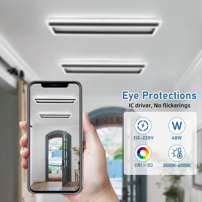 Vloitgol Dimmable Led Ceiling Light with Remote Control 31.5in Modern