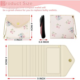 bvya Women's Small Slim Wallet Pouch Credit Card Holder Mini Bifold Purse With RFID Blocking (2 PCS #I)