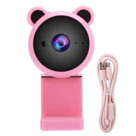 DAUERHAFT 1080P HD USB Computer Camera, Video Recording Digital Webcam with Built in Microphone, ABS 2MP Pixel Digital Computer Camera, for Live Broadcast Meeting Video Calling(Pink)