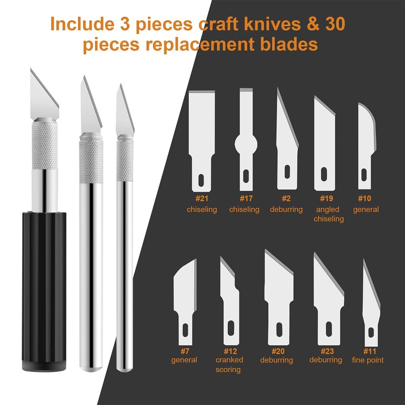 Headley Tools Precision Craft Hobby Knife Set (38pcs) with Wooden
