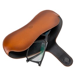 Solo Pelle Liestal Sunglasses Case Genuine Leather Portable Glasses Case Glasses Case with Magnetic Closure Sunglasses Case for Men Women Kids, cognac brown