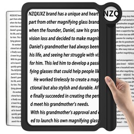 NZQXJXZ 30X 5X Magnifying Glass for Reading, Large and Lightweight Magnifier, Provide Full Book Page Viewing Area, Perfect Handheld Magnifier for Reading Small Prints and Low Vision, Black