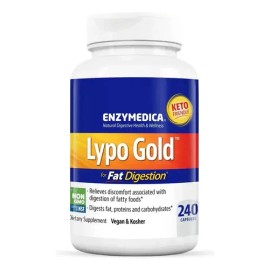 Enzymedica Lypo Gold: Suplemento de Enzimas Para Digestión de Grasas, 240 Cápsulas Sin Sabor