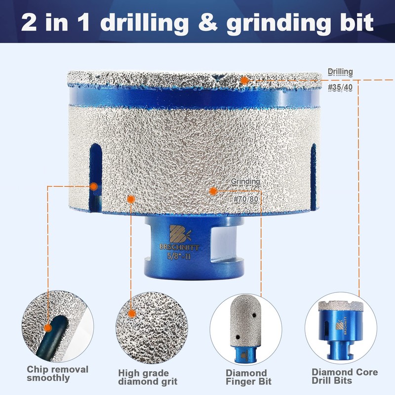 Diamond Core Drill Bit - BRSCHNITT Diamond Finger Milling Bit