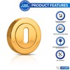 XFORT® 2 Pack Standard Escutcheons Polished Brass, Escutcheon Keyhole Cover,