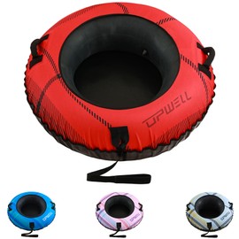 UPWELL Heavy Duty Snow Tube for Adults - 46" Inflatable Snow Sled with Safety Cushion, Towable Tube for Boating, Ice Fishing, and Winter Fun - Durable & Easy to Inflate-Rose