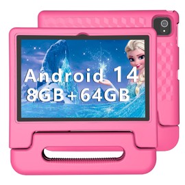 ITDULCET Kids Tablet, 10 inch Android 14 Tablet for Kids, 8GB RAM 64GB ROM Octa-Core Fast-Charging Battery Toddler Tablet with Shockproof Case, Bluetooth, WiFi, Parental Control, Dual Camera, GPS