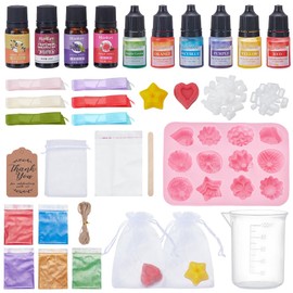 WEBEEDY 66 Pcs DIY Floral Soap Making Kit Complete Handmade Flower Soap Making Supplies with Soap Base, Essence, Paint, Ribbon, Flower Shape Molds and More, DIY Soap Kit for Adult Beginners
