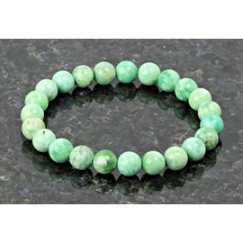 Eledoro PowerBead, Women’s Stretch Bead Bracelet, Made of 8 mm Gemstone Beads, 17 - 18 cm, gemstone, Green