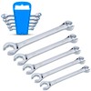 EFFICERE 5-Piece Double-End SAE Flare Nut Wrench Set in Rack,