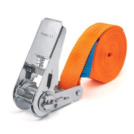 INDUSTRIE PLANET Set of 4 800 kg 4 m Tension Straps with Ratchet One Piece 1 Piece Ratchet Straps 25 mm Orange 800 daN 0.8 t