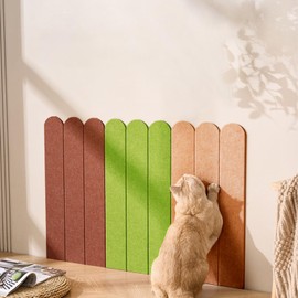 Rizzqi Self-Adhesive Cat Scratching Post,Climbing Scratcher Mat Wall Boards,Vertical Wall Sticker Wear-Resistant 3 Pieces Suitable for All Indoor Cats（Red Coffee/Grass Green/Longan Yellow）