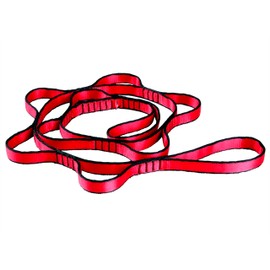 2Pcs 22KN Strong Climbing Strap Daisy Chain Nylon Daisy Chain Adjustable Strap Rope ，Length 110/150/180cmYoga Extend Belt (Red, 1.1m)