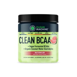 Clean BCAA - 2:1:1 Food Sourced BCAAs Powder & Coconut Water Electrolytes Recovery & Amino Energy Supplement - Award Winning Vegan Amino Acid Supplement - 30 Servings - Watermelon