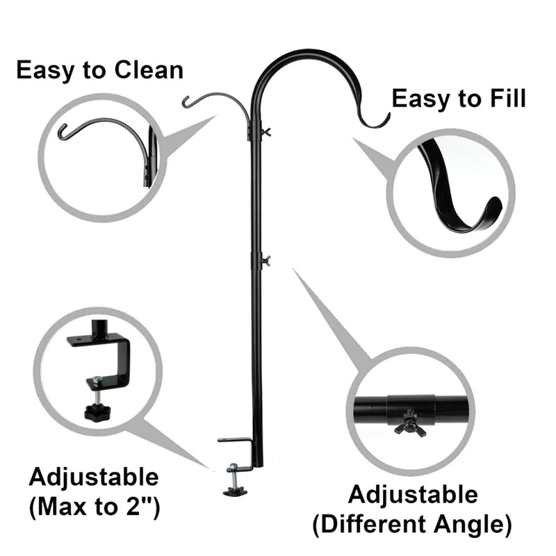 WOSIBO Three Span Deck Hook, 37 Inches Deck Bird Feeder
