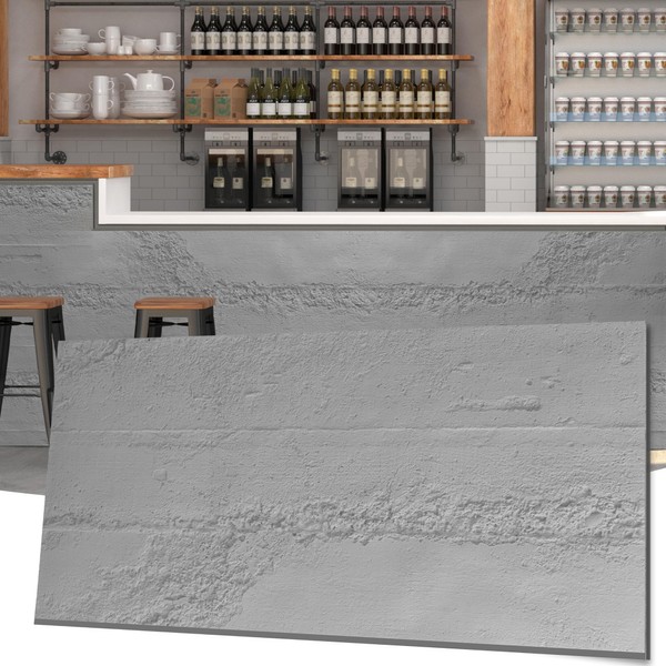 KASARO PU 3D Wall Panels Cement Texture, 4 Pieces Wainscoting