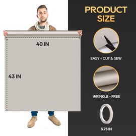 MESNEACH Faraday Fabric 40'' x 43'' Military Grade Signal Blocking Cloth, Conductive Material Shields Cover for Cell, RFID, EMP, EMF, GPS, WiFi, Bluetooth Proof Protection with Faraday Tape