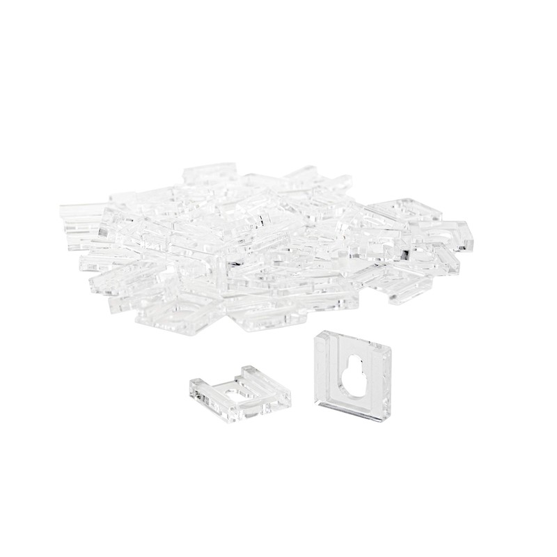 25 Pack Acrylic Keyhole Attachments 3/8" Clear Hanging Hardware for