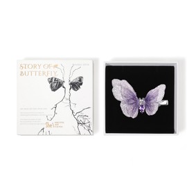 SHE'S FREE STYLE JUST FOR YOU Handmade Hair Claw Ladies Butterfly Elegant Hair Clips Ladies with Gradient Embroidery Cubic Zirconia Teardrop Oil Leaves Chinese Inspired (Light Purple)