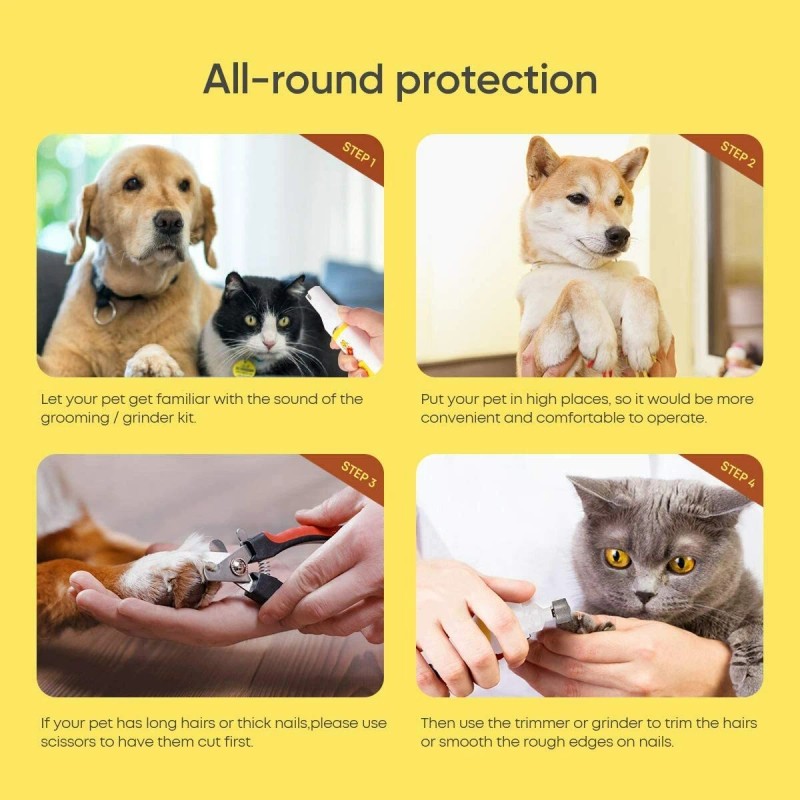 Mugenter Low Noise Dog Nail Grinder & Cordless Hair Trimmer