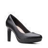 Clarks womens Ambyr Joy Pump, Black Leather, 6.5 Wide US