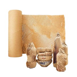 S.fields.inc Honeycomb Paper Cushioning Material Roll, Kraft Paper, Packing Material, Wrapping Paper, Moving Tableware, 11.8 x 39.8 ft (30 x 10 m)
