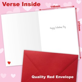 Valentines Card. Puzzle Piece Design. Eco-friendly. 4pp A5 size. Valentine's Card with Red Envelope. Verse inside. Printed and Packed in UK.