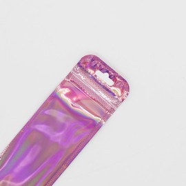 QQ Studio Pack of 100 Clear and Holographic Flat QuickQlick Resealable Reusable Beauty Packaging Bags for Eyelashes, Makeup Sets (2.25 Inch x 10.75 Inch)