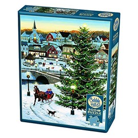 Cobble Hill 500 Piece Puzzle - Village Tree - Sample Poster Included