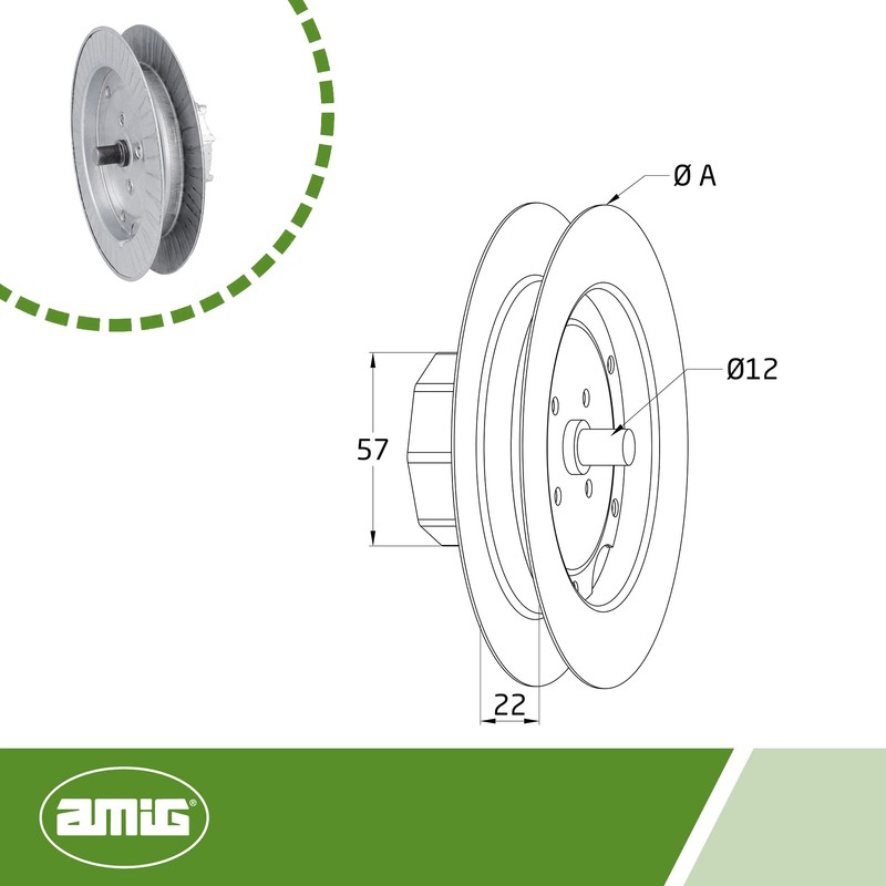 Amig - Galvanised Steel Pulley for Roller Shutters | For