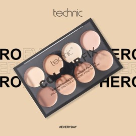 Technic Colour Fix Cream Foundation Contour Makeup Palette - 8 Creamy Shades To Conceal, Shape & Define