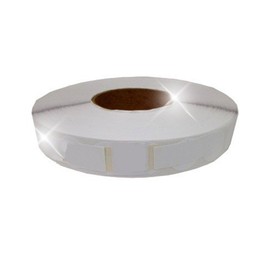 White 1" Wafer Tab Seals (No Perf) 5000 tabs per roll (1 Roll Per Box)