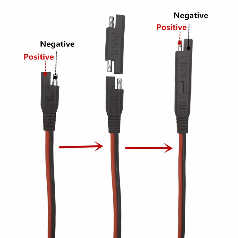 AEISVIK SAE Connectors to SAE Polarity Reverse Adapter Quick Disconnect