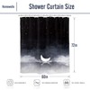 Homewelle Night Starry Sky Moon Phase Shower Curtain Black Dark
