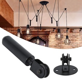 Tomotato Chandelier Pulley, Pendant Lamp Pulley Wall Mounted Black Pulley for Pendant Lamps Pulley Bearing Rod Replacements Lighting Accessories