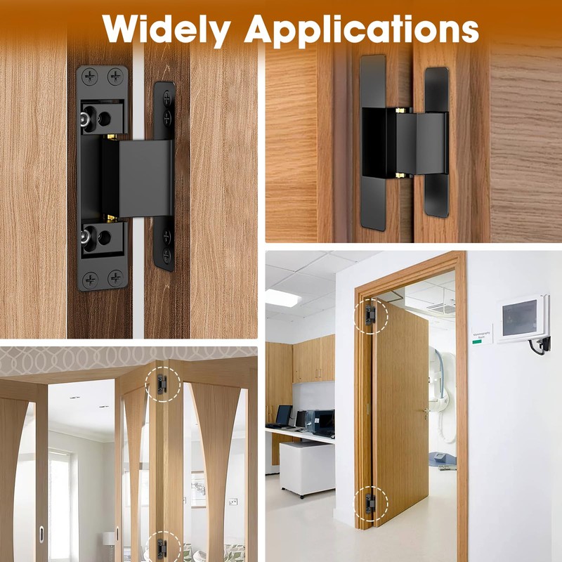 Lipshome 4.5" Hidden Door Hinge/Concealed Hinges,Invisible Hinges,Invisible Door Silent Door