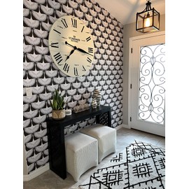 MOENMOAI Black and White Wallpaper Self-Adhesive Gray Feather Removable Peel and Stick Wallpaper Bedroom Wallpaper Furniture Countertop Shelf Contact Paper 17.71"x78.7"