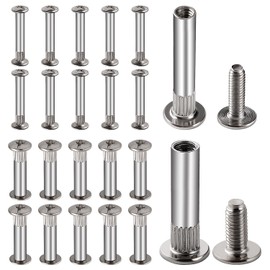 VooGenzek 20 pieces Φ5/Φ8 mm sleeve screws with M4/M5 screws, connecting screw furniture screws, connector for furniture binding screws, nickel-plated steel connecting screws, 31-40 mm