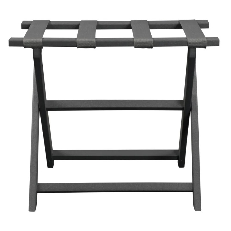 Homeroots Earth Friendly Dark Gray Folding Luggage Rack With Gray