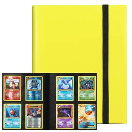 Card File, Card Binder, Sticker File, 4 Pockets, Holds 160 Cards, PP Material, Elastic Bandage Binding, Card Sheets, Collects Other Game Cards (4 Pockets, Yellow)